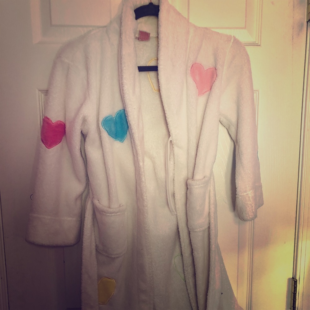 Soft white bathrobe